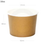 [015078] Brown - 16oz White Paper Soup Cup 500-ctn